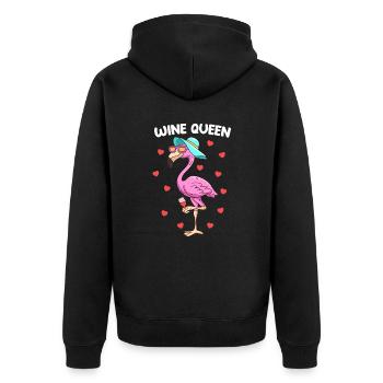 Wine Queen Wine Drinker Ladies - Unisex Premium Organic Zip Hoodie - black - Back - Nico (187cm)