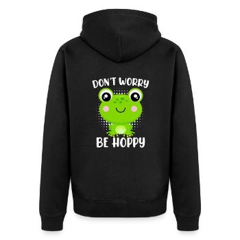 Ne vous inquiétez pas d’être Hoppy Frog Kids - Veste à capuche bio Premium Unisexe - noir - Dos - Nico (187cm)