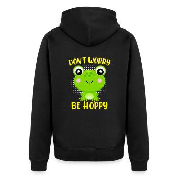 Ne vous inquiétez pas d’être Hoppy Frog Kids - Veste à capuche bio Premium Unisexe - noir - Dos - Nico (187cm)