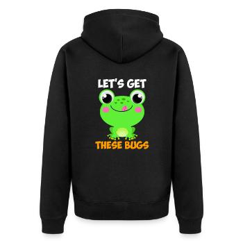 Let's get these Bugs Frog Programmer - Unisex Premium Organic Zip Hoodie - black - Back - Nico (187cm)