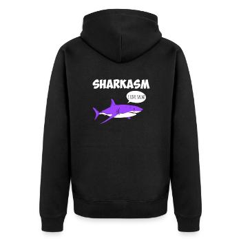 Sharkasm Sarcasme Requin Ironie Végétarien - Veste à capuche bio Premium Unisexe - noir - Dos - Nico (187cm)