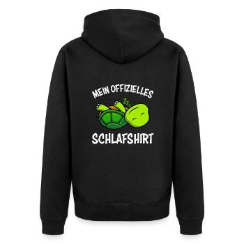Schildkröten Schlafshirt offizielles Schlafshirt - Unisex Premium Bio Zip Hoodie - Schwarz - Hinten - Nico (187cm)