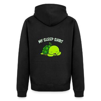 Ma chemise de sommeil de tortue - Veste à capuche bio Premium Unisexe - noir - Dos - Nico (187cm)