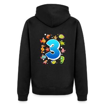 3rd birthday boy 3 years - Unisex Premium Organic Zip Hoodie - black - Back - Nico (187cm)