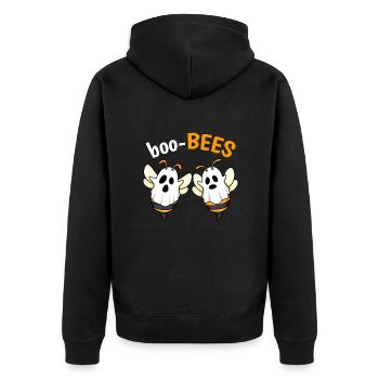 Boo-Bees Stop Staring Bees Women - Unisex Premium Organic Zip Hoodie - black - Back - Nico (187cm)