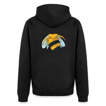 Lustiges Bienen Kostüm Karneval Fasching Biene - Unisex Premium Bio Zip Hoodie - Schwarz - Hinten - Nico (187cm)