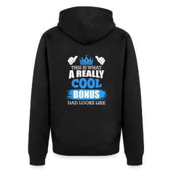 Voici à quoi ressemble un papa bonus vraiment cool - Veste à capuche bio Premium Unisexe - noir - Dos - Nico (187cm)