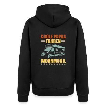 Coole Papas fahren Wohnmobil Camper Wohnmobil - Unisex Premium Bio Zip Hoodie - Schwarz - Hinten - Nico (187cm)