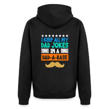 Je garde toutes mes blagues de papa dans un Papa Witze de papa de base - Veste à capuche bio Premium Unisexe - noir - Dos - Nico (187cm)
