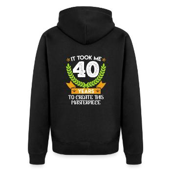 40 Jahre für das Meisterstück Papa Geburtstag 40 - Unisex Premium Bio Zip Hoodie - Schwarz - Hinten - Nico (187cm)