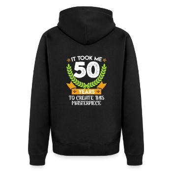 50 ans Meisterstück Papa 50 anniversaire 50 ans - Veste à capuche bio Premium Unisexe - noir - Dos - Nico (187cm)