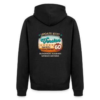 Papa 60. Geburtstag Herren 60 Jahre Männer - Unisex Premium Bio Zip Hoodie - Schwarz - Hinten - Nico (187cm)