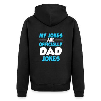 Dad-to-be Papa Jokes Dad Jokes - Unisex Premium Organic Zip Hoodie - black - Back - Nico (187cm)