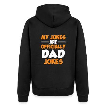 Dad-to-be Papa Jokes Dad Jokes - Unisex Premium Organic Zip Hoodie - black - Back - Nico (187cm)