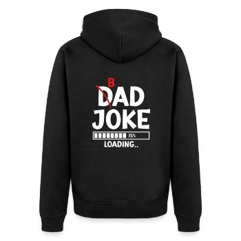 Bad Dad Joke Loading schlechte Papa Witze - Unisex Premium Bio Zip Hoodie - Schwarz - Hinten - Nico (187cm)
