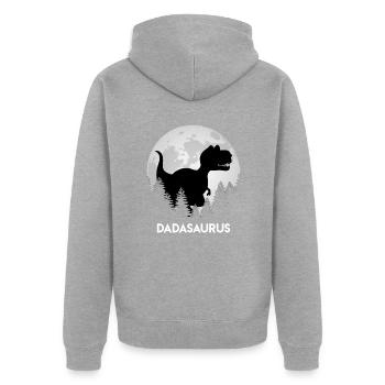 Papasaurus Papa Père - Veste à capuche bio Premium Unisexe - gris chiné - Dos - Nico (187cm)