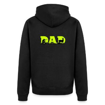 Jäger Papa Jagd Vater - Unisex Premium Bio Zip Hoodie - Schwarz - Hinten - Nico (187cm)