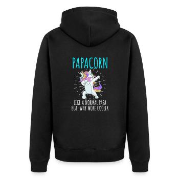 Papacorn cool papa et papa - Veste à capuche bio Premium Unisexe - noir - Dos - Nico (187cm)