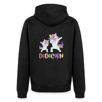 Papa Licorne Dabbing Dadacorn - Veste à capuche bio Premium Unisexe - noir - Dos - Nico (187cm)
