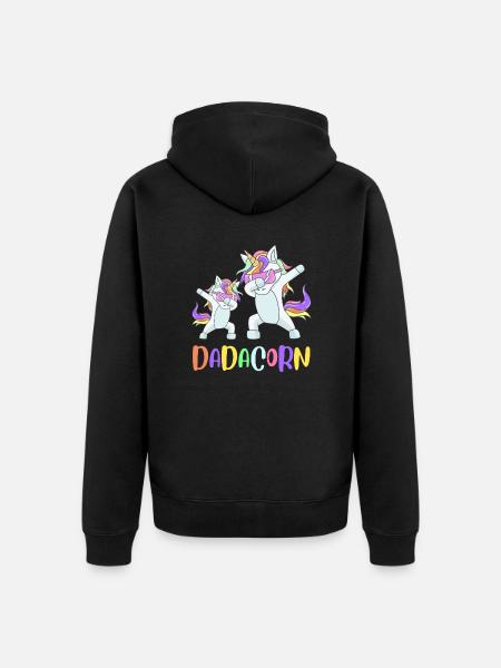Papa Licorne Dabbing Dadacorn - Veste à capuche bio Premium Unisexe - noir
