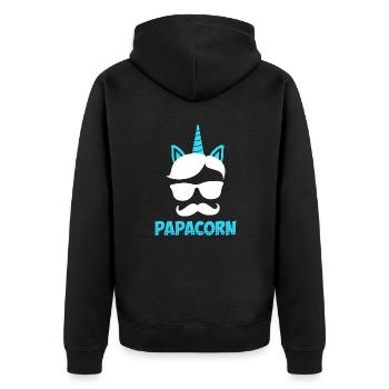Papacorn Papa - Veste à capuche bio Premium Unisexe - noir - Dos - Nico (187cm)
