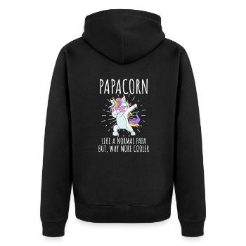 Papacorn cool papa et papa - Veste à capuche bio Premium Unisexe - noir - Dos - Nico (187cm)