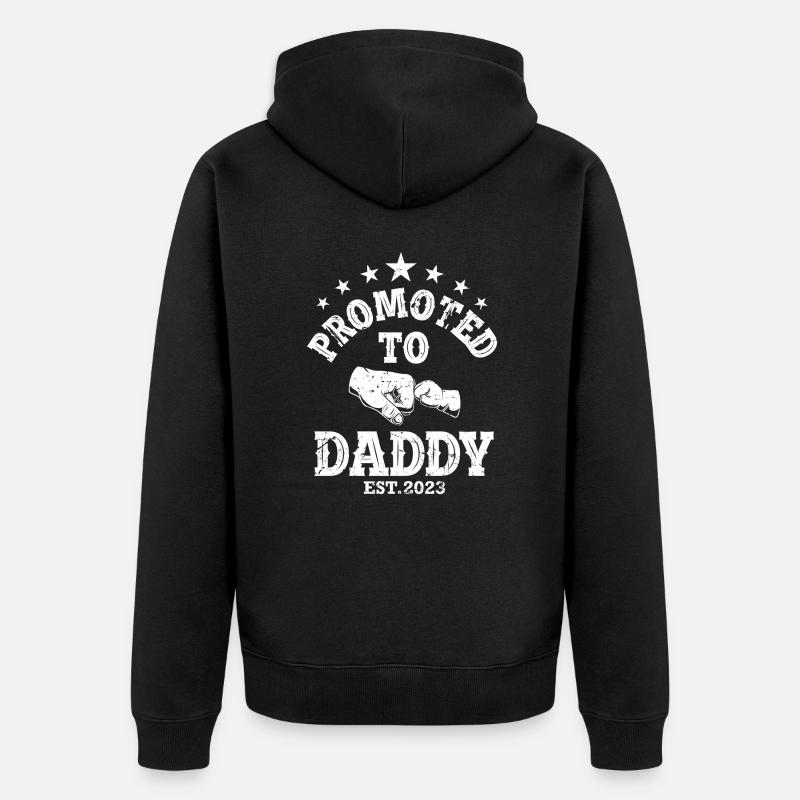 Promu papa 2023 papa - Veste à capuche bio Premium Unisexe - noir