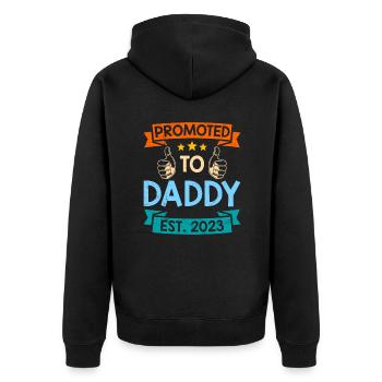 Promu papa 2023 expectant papa 2023 - Veste à capuche bio Premium Unisexe - noir - Dos - Nico (187cm)