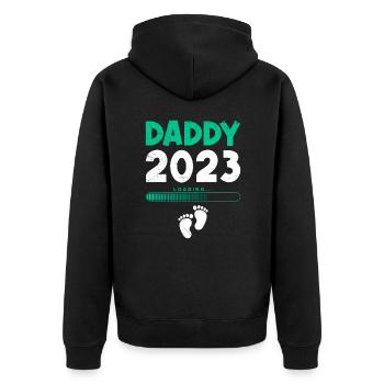 Papa 2023 Papa-à-être 2023 Père - Veste à capuche bio Premium Unisexe - noir - Dos - Nico (187cm)