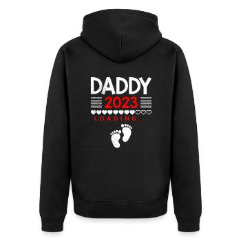 Papa 2023 chargement papa-à-être 2023 - Veste à capuche bio Premium Unisexe - noir - Dos - Nico (187cm)