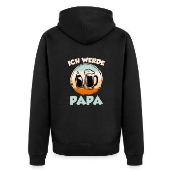 Ich werde Papa werdender Vater - Unisex Premium Bio Zip Hoodie - Schwarz - Hinten - Nico (187cm)