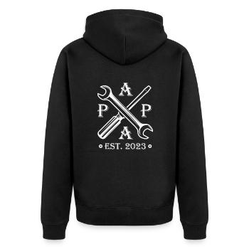 Papa 2023 Expectant Papa Hobbyist Father - Unisex Premium Organic Zip Hoodie - black - Back - Nico (187cm)