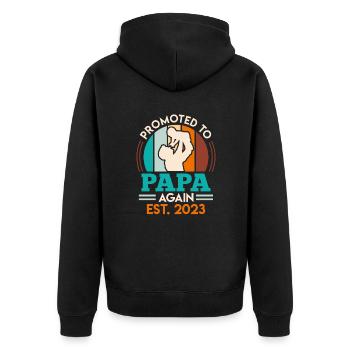 Zweites Kind 2023 Zweifacher Papa 2 Kinder Vater - Unisex Premium Bio Zip Hoodie - Schwarz - Hinten - Nico (187cm)