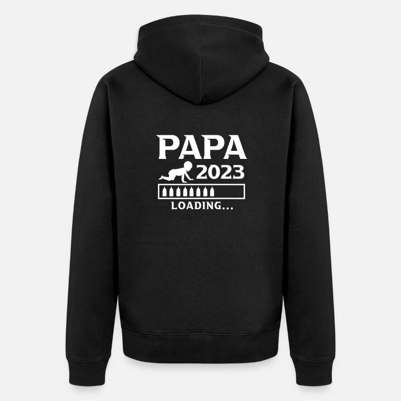 Papa 2023 laoding Papa-à-être - Veste à capuche bio Premium Unisexe - noir