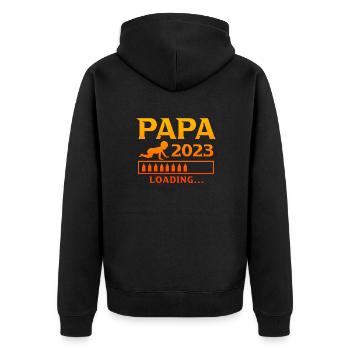 Papa 2023 laoding Papa-à-être - Veste à capuche bio Premium Unisexe - noir - Dos - Nico (187cm)