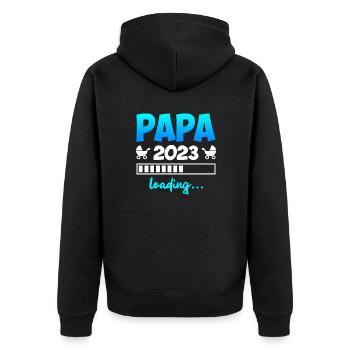 Dad 2023 - Unisex Premium Organic Zip Hoodie - black - Back - Nico (187cm)