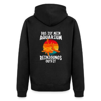 Aquarianer Aquarium Reinigung - Unisex Premium Bio Zip Hoodie - Schwarz - Hinten - Nico (187cm)