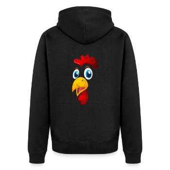 Lustiges Huhn Hühner Landwirt Hühner Besitzer - Unisex Premium Bio Zip Hoodie - Schwarz - Hinten - Nico (187cm)
