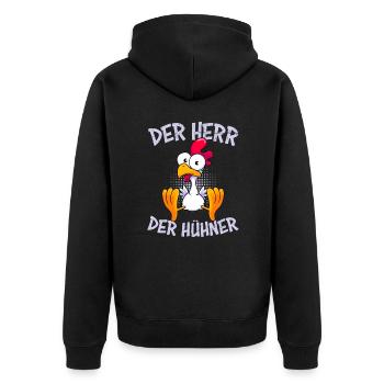 Le Seigneur des Poulets VolailleNeur Poulets - Veste à capuche bio Premium Unisexe - noir - Dos - Nico (187cm)