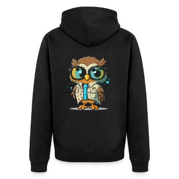 The Wise Scientist - Unisex Premium Organic Zip Hoodie - black - Back - Nico (187cm)