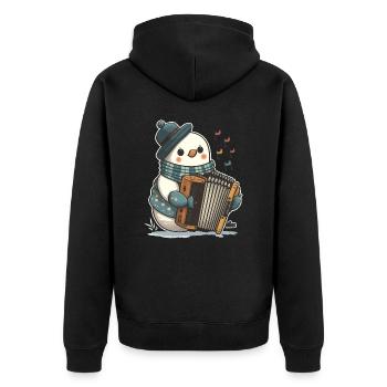 Musikalischer Moment des Schneemanns - Unisex Premium Bio Zip Hoodie - Schwarz - Hinten - Nico (187cm)