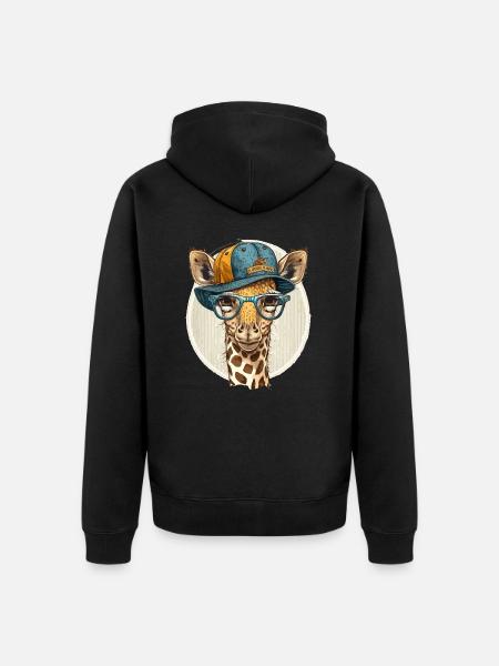 Girafe à la mode - Veste à capuche bio Premium Unisexe - noir