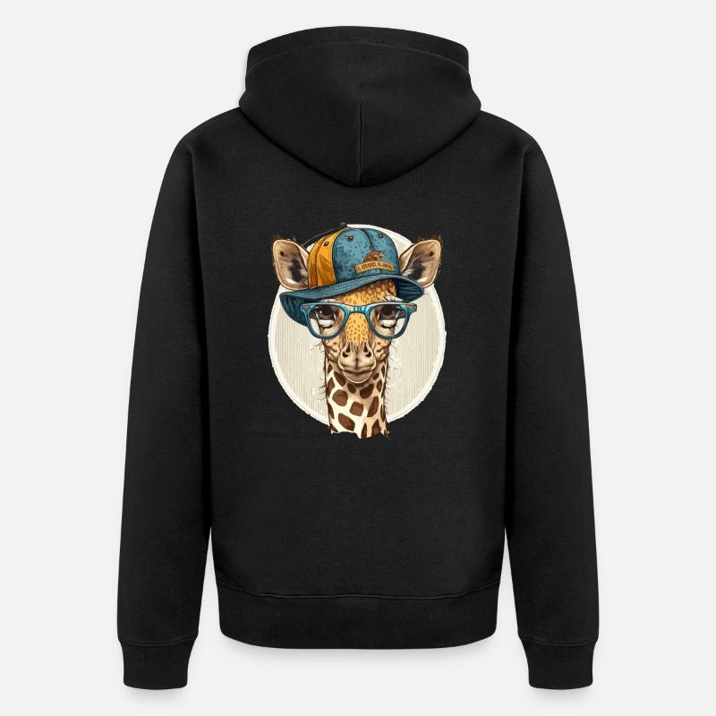 Girafe à la mode - Veste à capuche bio Premium Unisexe - noir