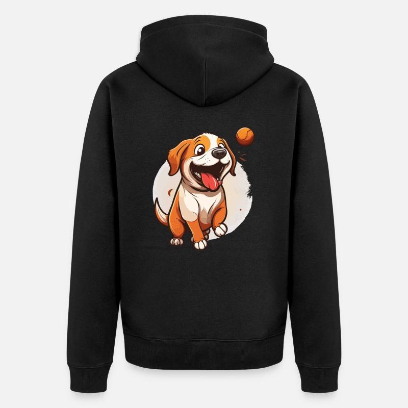 Le chiot espiègle - Veste à capuche bio Premium Unisexe - noir