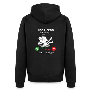 L’océan m’appelle et je dois y aller - Veste à capuche bio Premium Unisexe - noir - Dos - Nico (187cm)