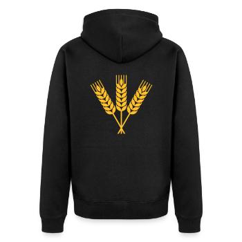 Garbe Weizen - Unisex Premium Bio Zip Hoodie - Schwarz - Hinten - Nico (187cm)