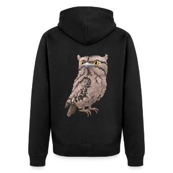 Potoo - the night hunter - Unisex Premium Organic Zip Hoodie - black - Back - Nico (187cm)