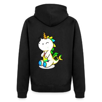 Licorne Dino - Veste à capuche bio Premium Unisexe - noir - Dos - Nico (187cm)