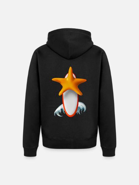 Seesterne Surfbrett - Unisex Premium Bio Zip Hoodie - Schwarz
