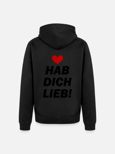 Love you love - Unisex Premium Organic Zip Hoodie - black
